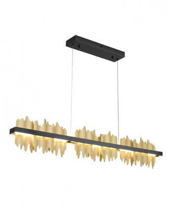 Black Stainless Steel LED Chandelier with Brass Copper by Bethel International