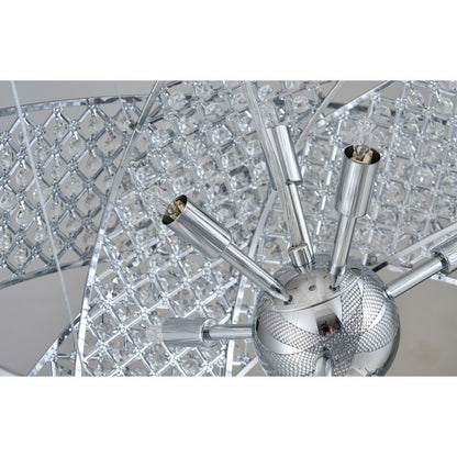 Chrome Triple Ring Clear Crystal Chandelier