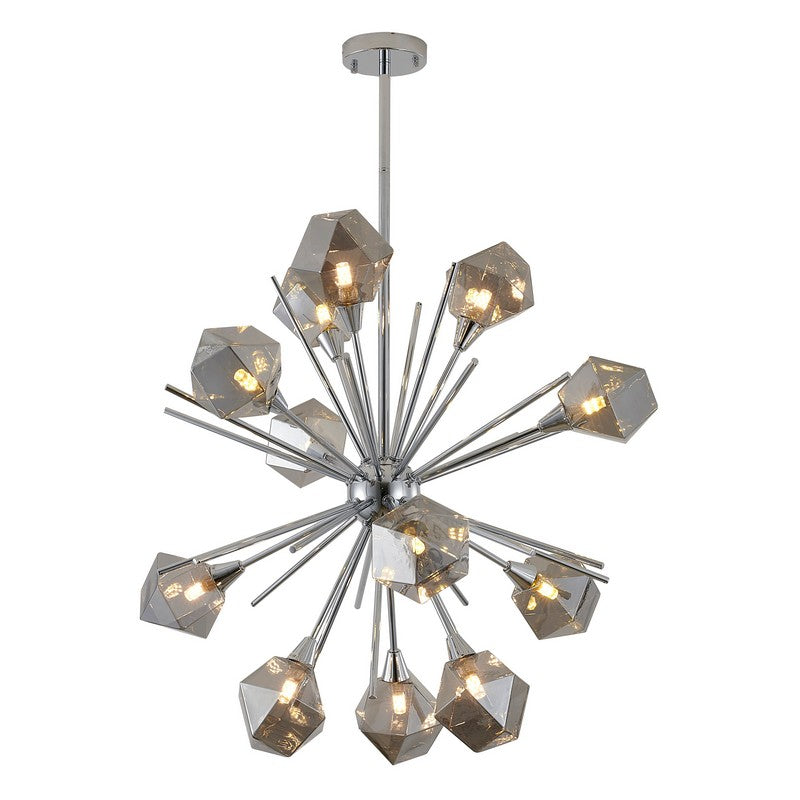 Elegant Iron Frame with Smoke Glass Shades & Adjustable Hanging Rods