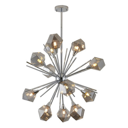 Elegant Iron Frame with Smoke Glass Shades & Adjustable Hanging Rods