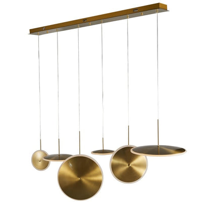 Gold Frame LED Saucer Chandelier