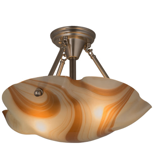 17.5" Wide Metro Fusion Cognac Swirl Semi-Flushmount by Meyda Lighting