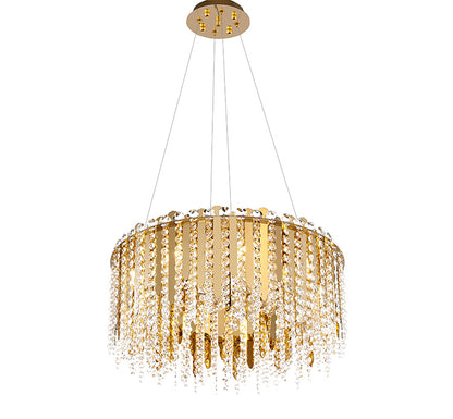 Gold Chandelier With Clear Hanging Crystal Beads