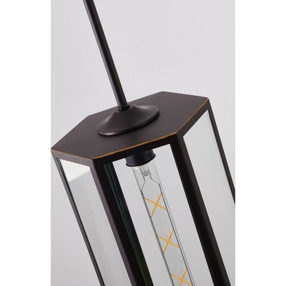 Oil Bronzed Black/Brass Single Pendant Light