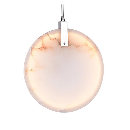 Chrome LED Chandelier With Spanish Marble Accents