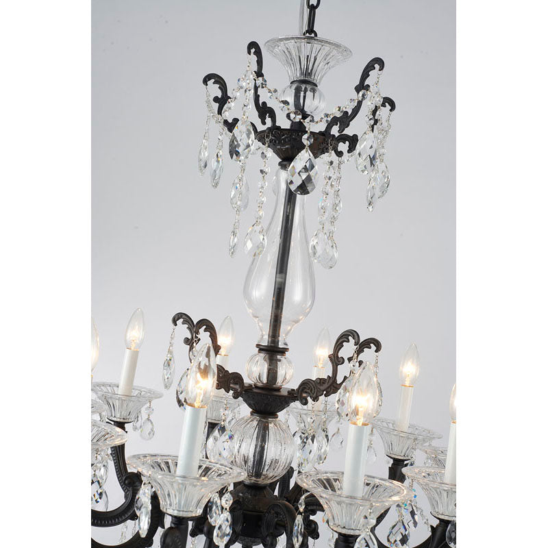 Satin Black 10-Light Crystal Chandelier