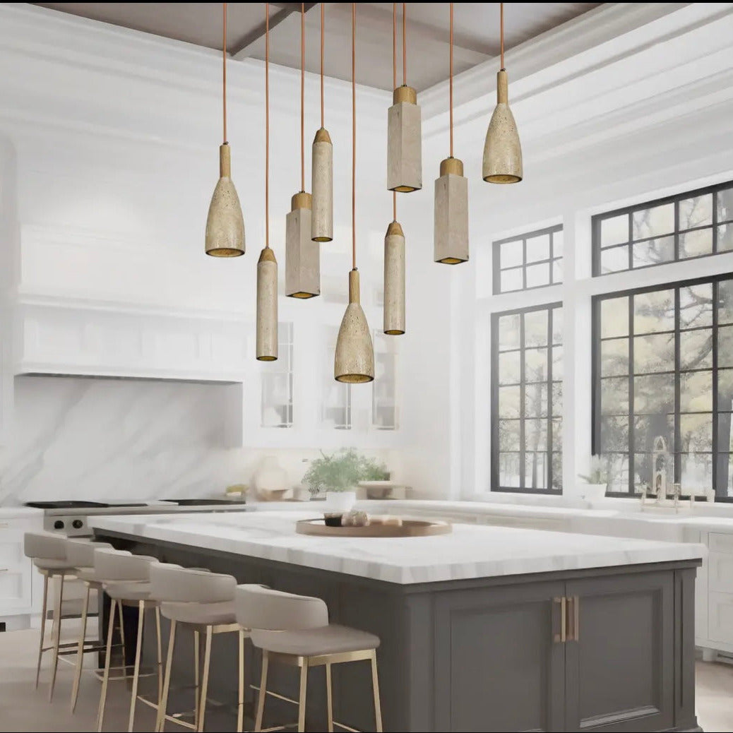 Natural Travertine Pendant Light