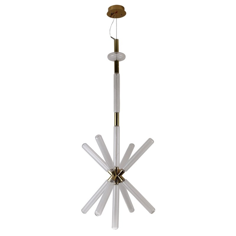Gold Sputnik LED Chandelier with Clear Glass Globes