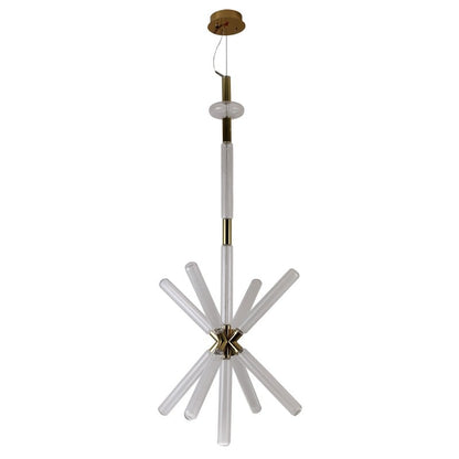 Gold Sputnik LED Chandelier with Clear Glass Globes