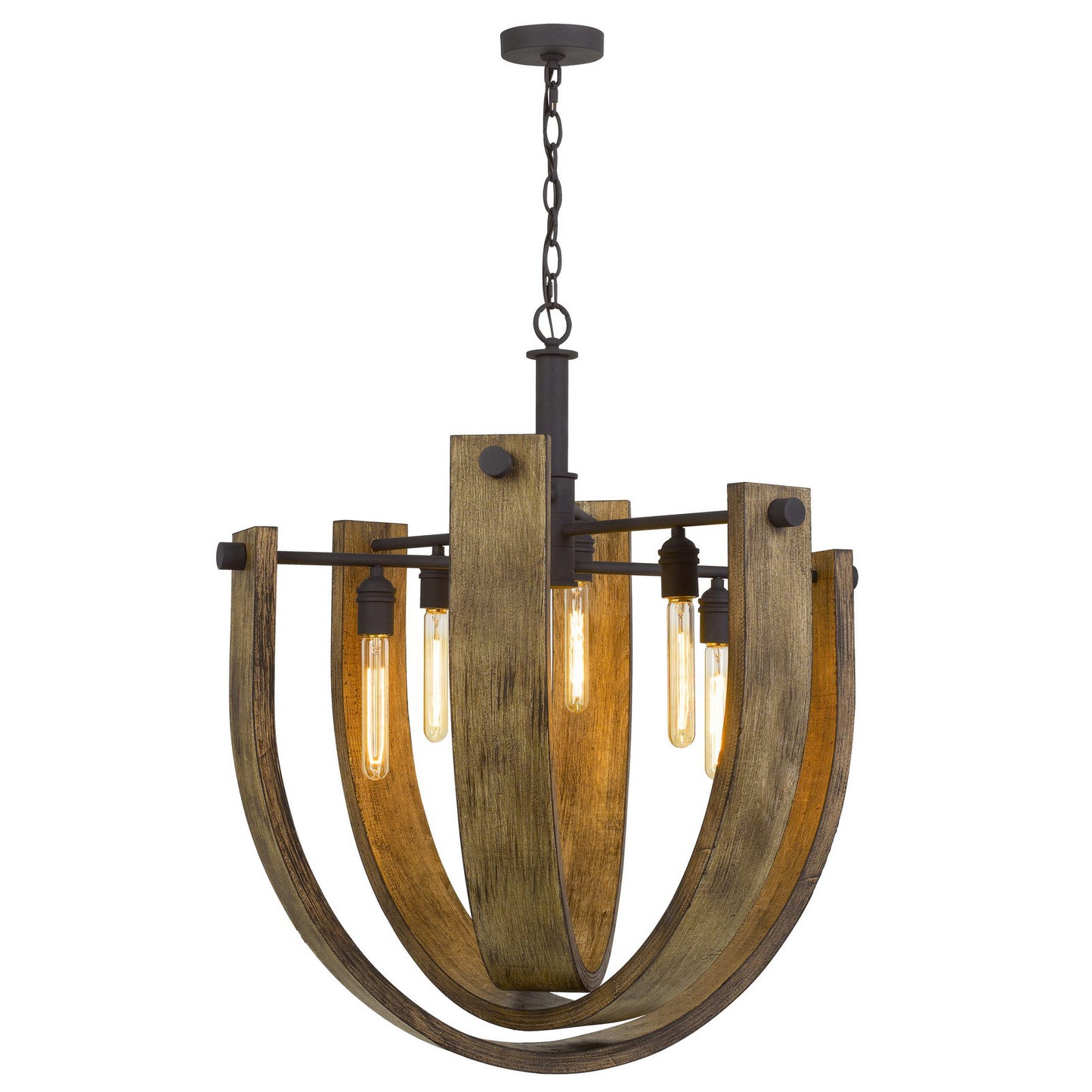Padova Chandelier Metal & Wood Lighting