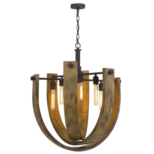 Padova Chandelier Metal & Wood Lighting