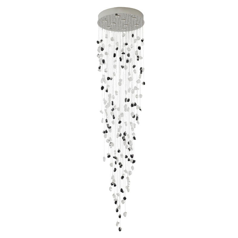 Flushed Chrome with Clear & Smoke Glass Hanging Stones
