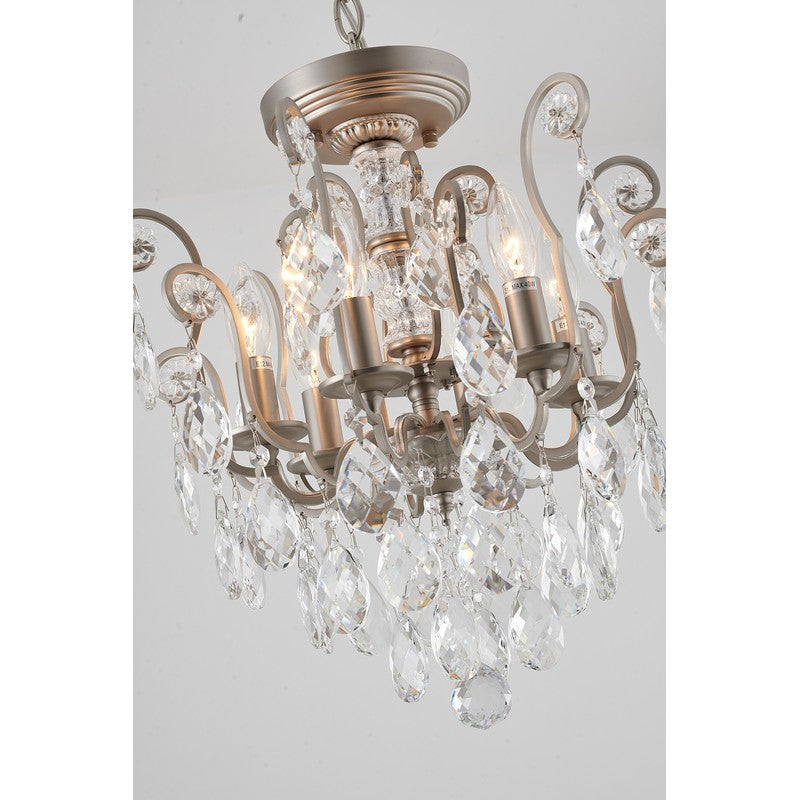 Clear Hanging Crystals with Metal Frame Chandelier