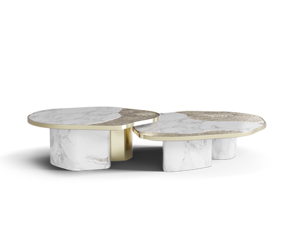 Opelia Calacatta Marble & Gold Center Table