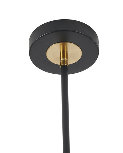 Matte Black Pendant Light with Gold Branch Accent