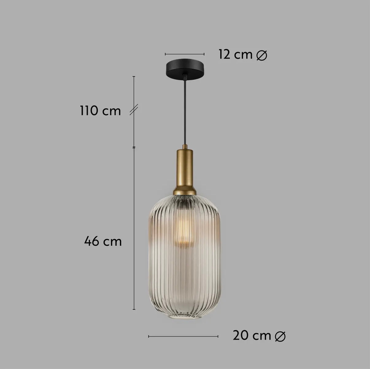 White Ribbed Glass Pendant