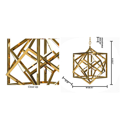 Gold Geometric LED Chandelier