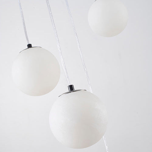 Black Chandelier With Alabaster Pendants