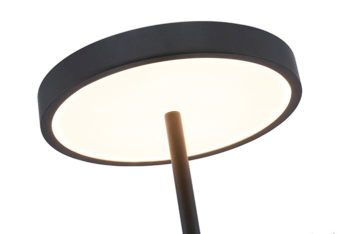 Black Floor Lamp With A White Acrylic Shade