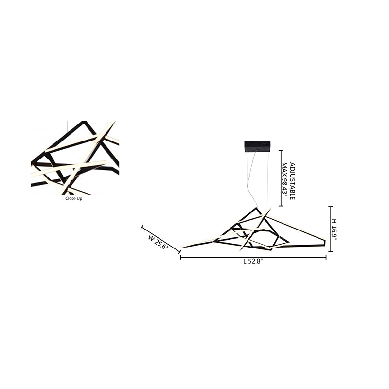 Black LED Chandelier With White Acrylic Diffusers