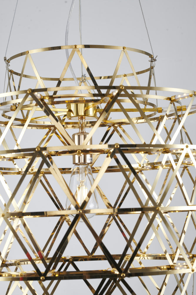 5 Tier 85-Light Dimmable Chrome Stainless Steel LED Chandelier