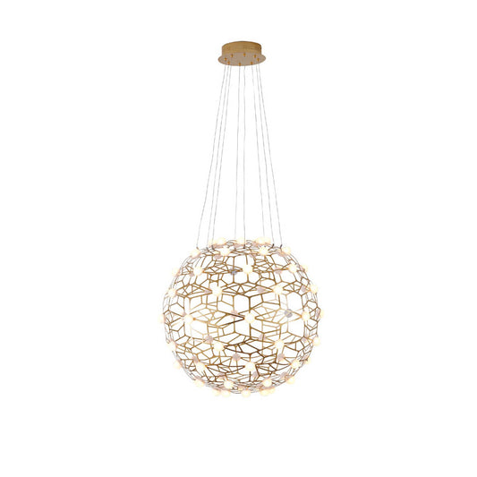 Gold Honeycomb ORB LED Chandelier With White Acrylic Diffusers