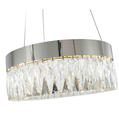 Round Chrome Crystal LED Chandelier