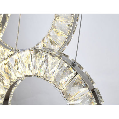 Five-Ring Clear Crystal LED Chandelier