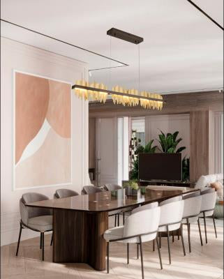 Black Stainless Steel LED Chandelier with Brass Copper by Bethel International