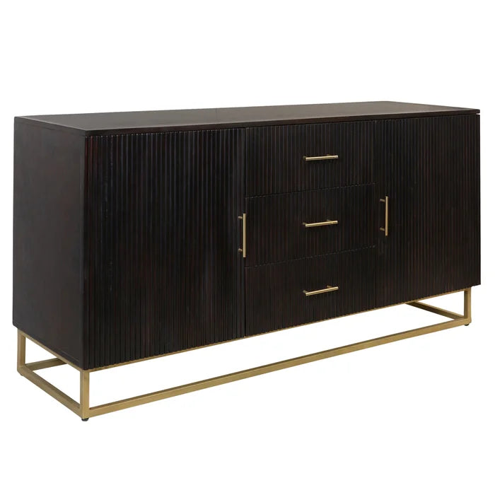 Ebony Stain and Gold Sideboard in Solid Mango Mood