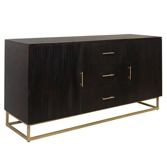 Ebony Stain and Gold Sideboard in Solid Mango Mood
