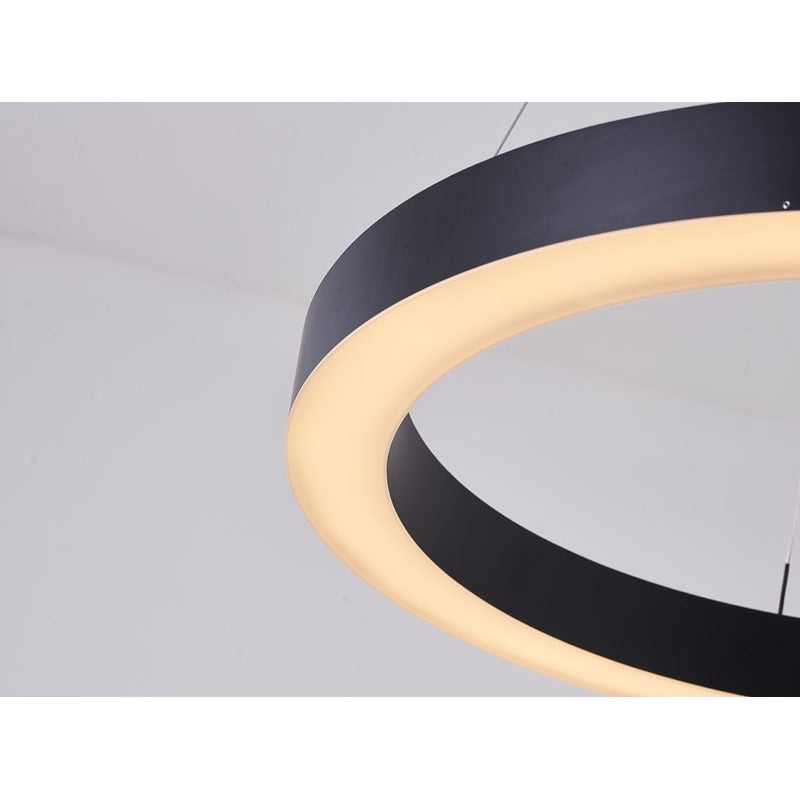 Halo Ring Led Chandelier With A White Acrylic Diffuser