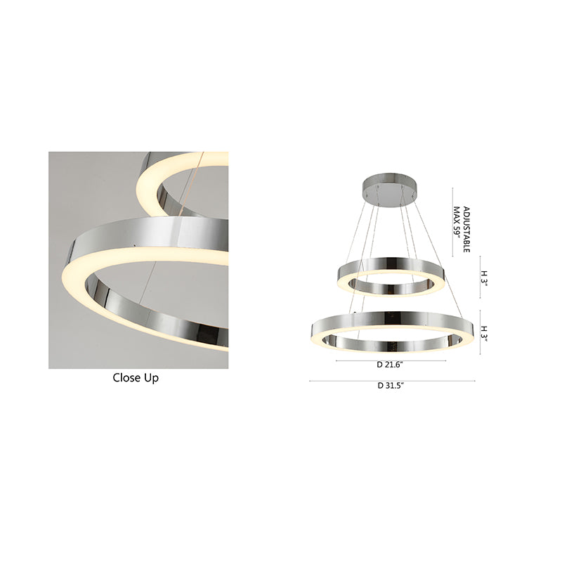 Double Halo LED Chandelier