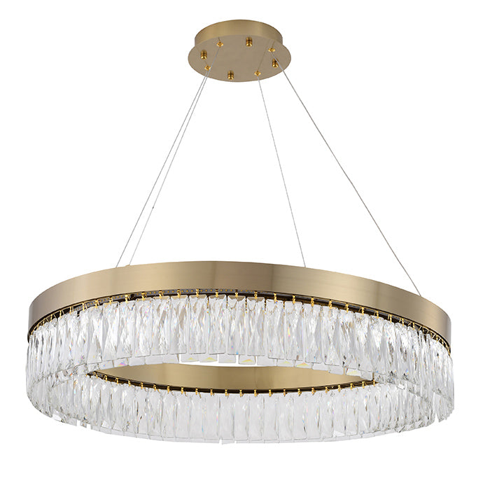 Round Gold LED Crystal Chandelier