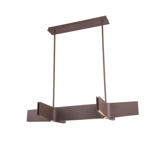 Sand Coffee Double Cross LED Chandelier