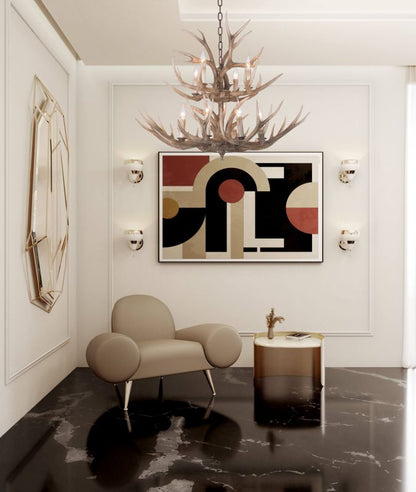 Two Tier Polyresin Antler Horn Chandelier