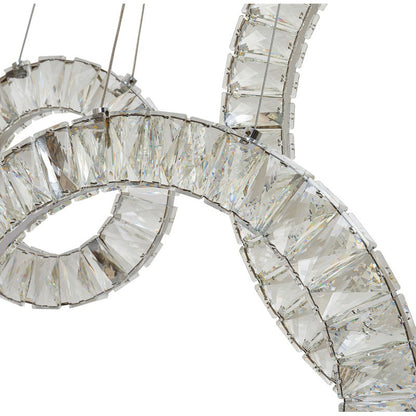 Five-Ring Clear Crystal LED Chandelier