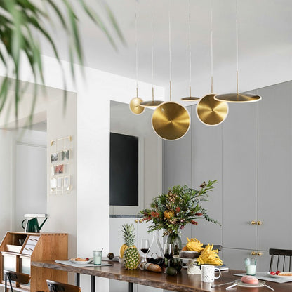 Gold Frame LED Saucer Chandelier