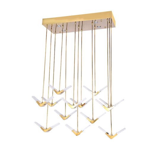 Gold Boomerang LED Chandelier