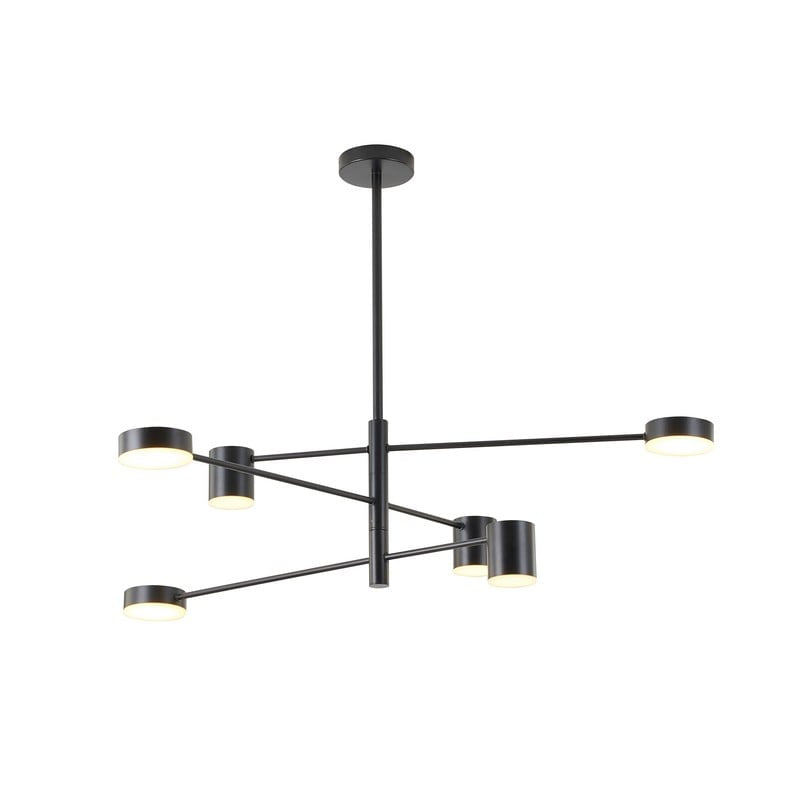 Three-Tier Black Metal LED Chandelier