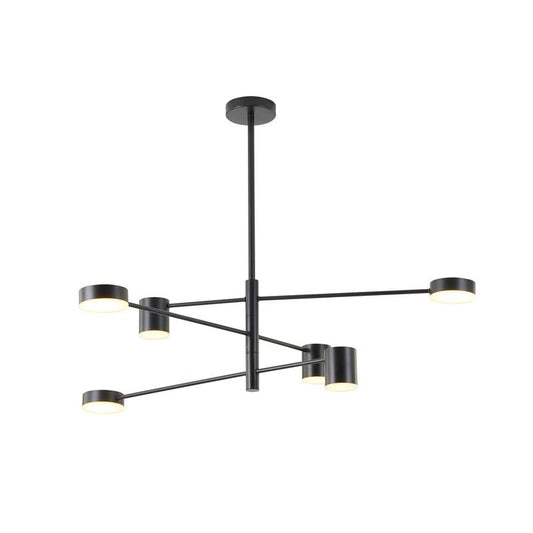 Three-Tier Black Metal LED Chandelier