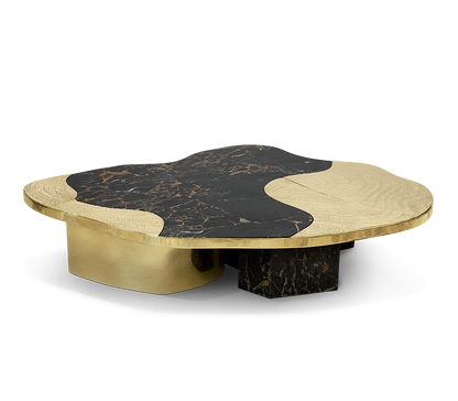 Ophelia Portoro Marble & Gold Center Table
