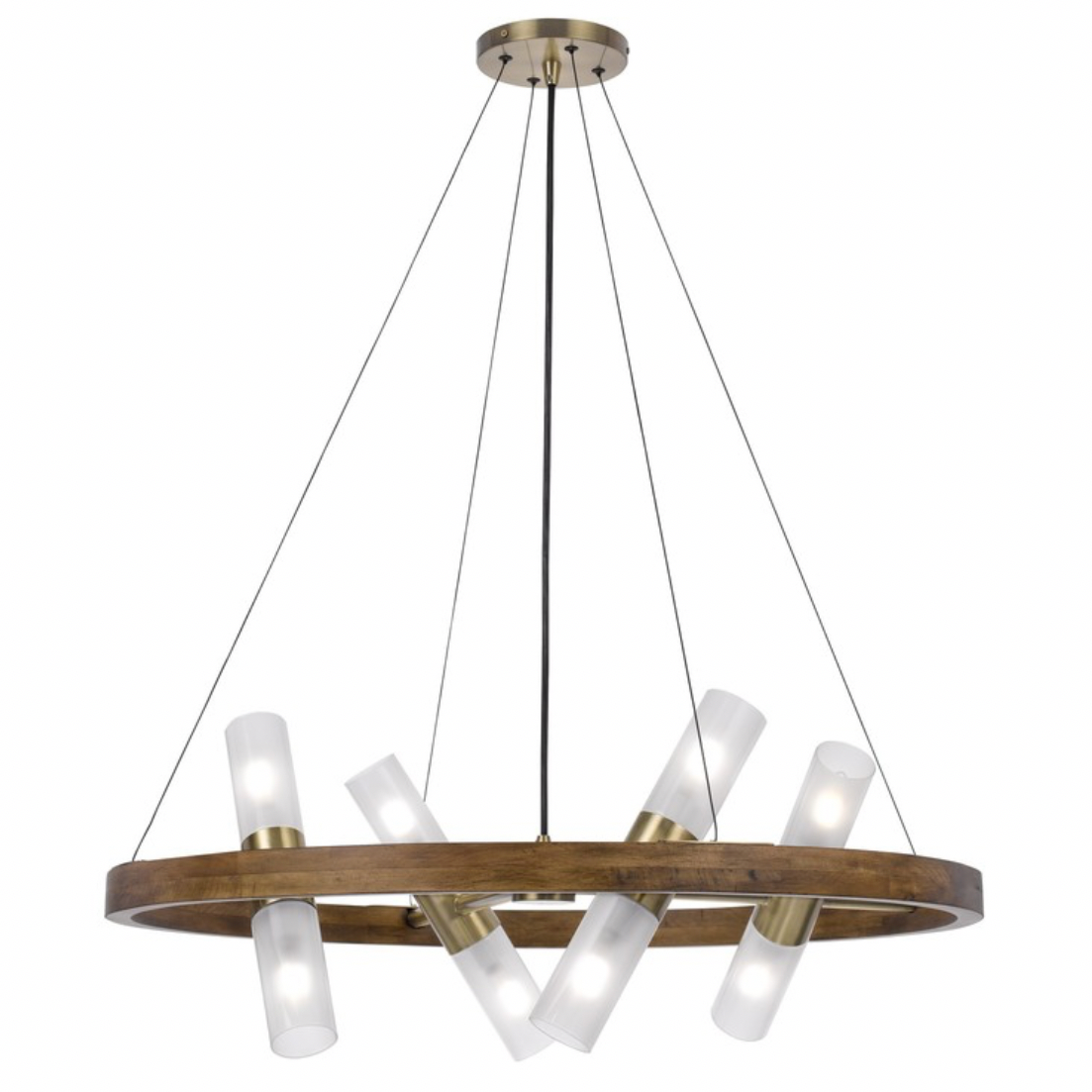 Wood & Brass Chandelier