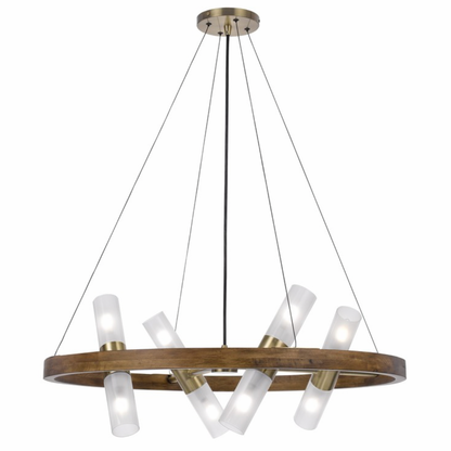 Wood & Brass Chandelier
