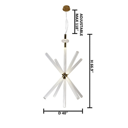 Gold Sputnik Clear Glass LED Chandelier