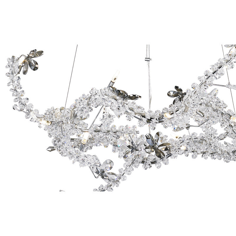 Branch Chandelier With Clear And Smoke Crystal