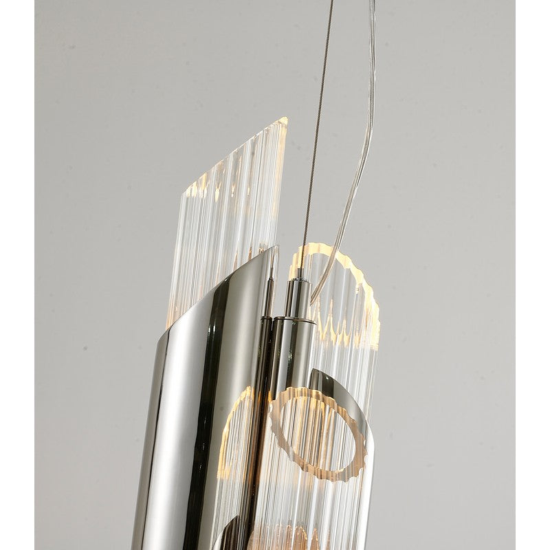 Gold Stainless Steel Pendant Light with Clear Glass Shade
