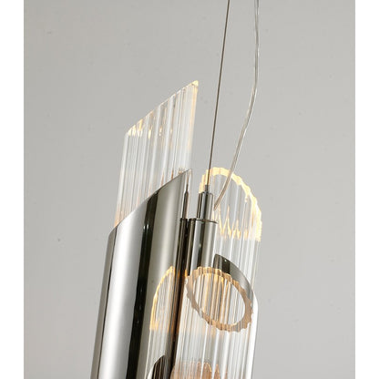 Gold Stainless Steel Pendant Light with Clear Glass Shade