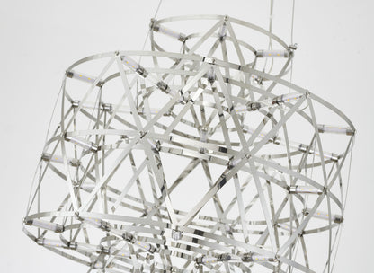 3 Tier 40-Light Dimmable Gold Stainless Steel LED Chandelier