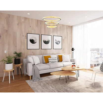Three Ring Gold LED Chandelier